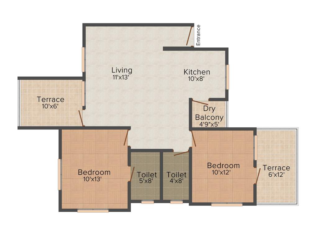 Kohinoor Ambrosia (2BHK+2T (1,425 sq ft) 1425 sq ft)