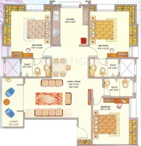 Surana Vrind (3BHK+3T (1,700 sq ft) 1700 sq ft)