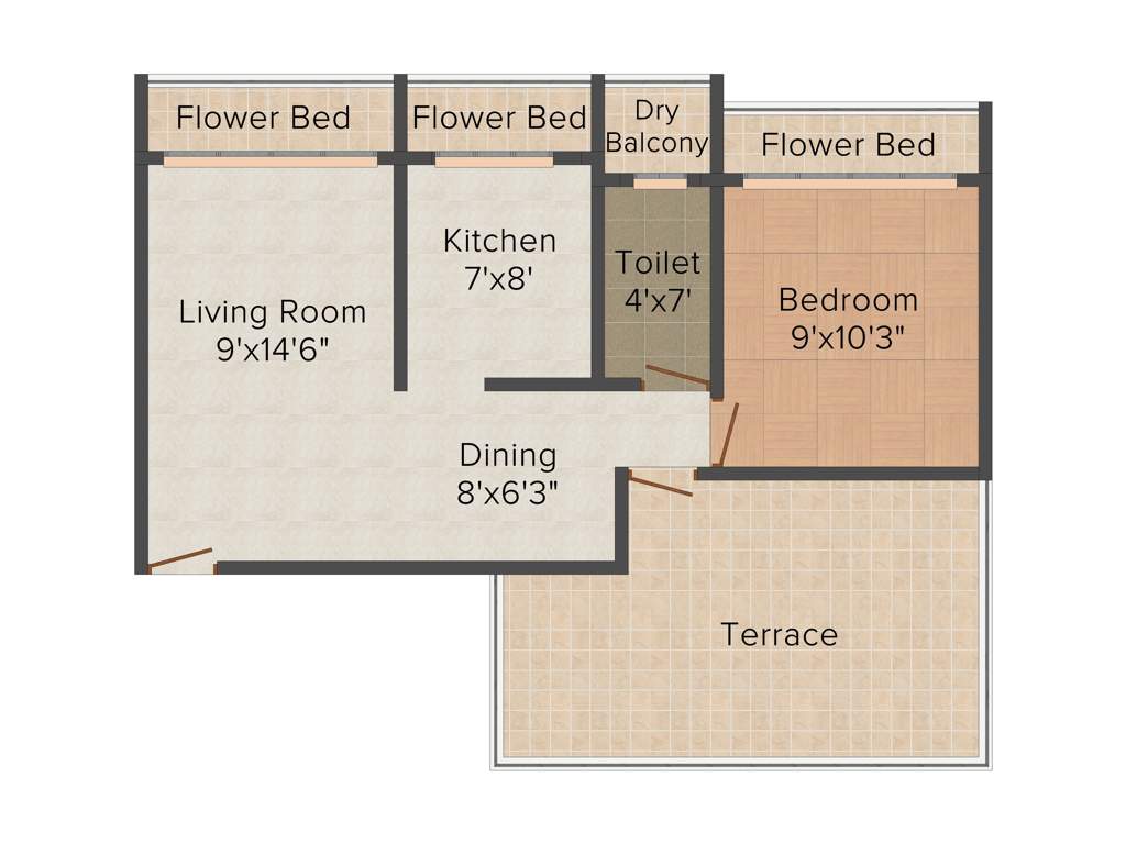 Platinum Sai Villa (1BHK+1T (817 sq ft) 817 sq ft)