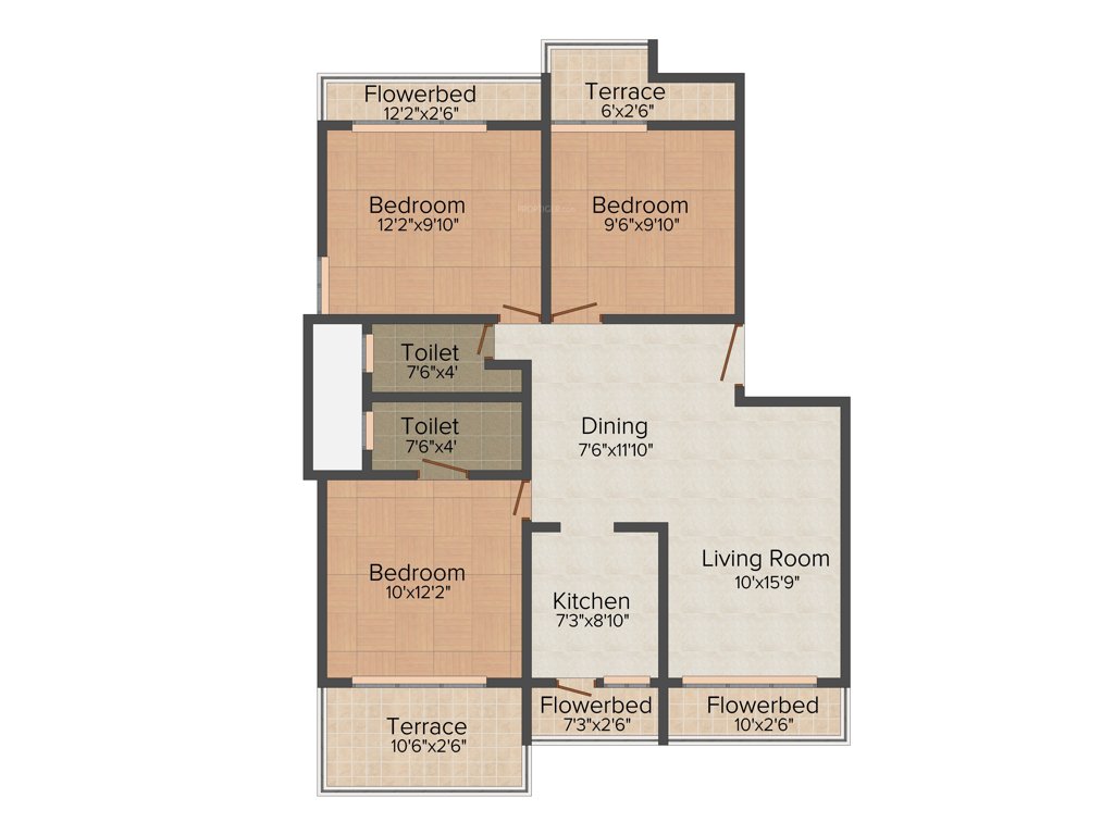 SM SM Heights (3BHK+2T (1,420 sq ft) 1420 sq ft)