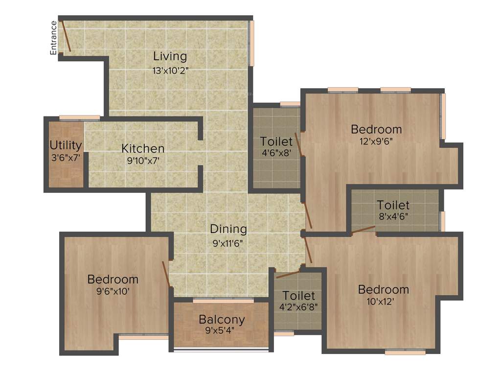 Asvini Akila Heights (3BHK+3T (1,338 sq ft) 1338 sq ft)