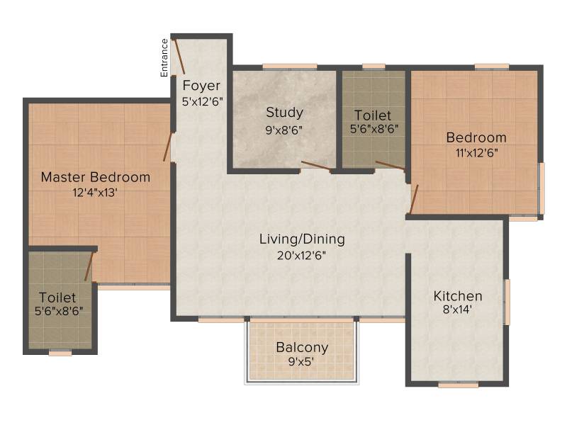 Prestige IVY Terraces (2BHK+2T (1,369 sq ft) + Study Room 1369 sq ft)