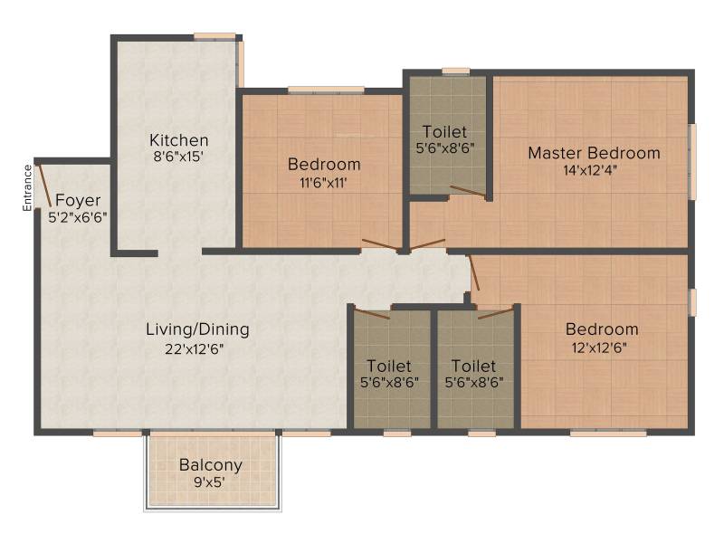Prestige IVY Terraces (3BHK+3T (1,586 sq ft) 1586 sq ft)