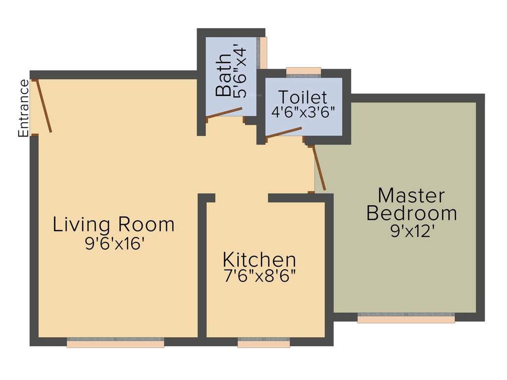 Tharwani Ariana (1BHK+1T (700 sq ft) 700 sq ft)