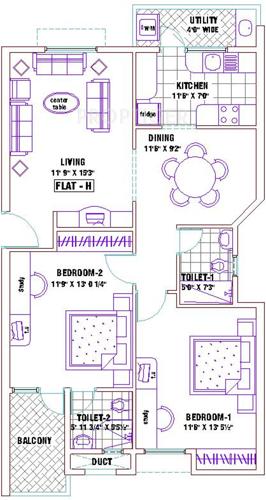 Ramaniyam Ganga (2BHK+2T (1,232 sq ft) 1232 sq ft) Ramaniyam Ganga (2BHK+2T (1,232 sq ft) 1232 sq ft)