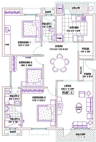 Ramaniyam Ganga (2BHK+3T (1,556 sq ft) + Pooja Room 1556 sq ft) Ramaniyam Ganga (2BHK+3T (1,556 sq ft) + Pooja Room 1556 sq ft)