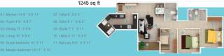 Vasathi Avante (2BHK+2T (1,245 sq ft) + Study Room 1245 sq ft) Vasathi Avante (2BHK+2T (1,245 sq ft) + Study Room 1245 sq ft)