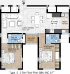 Bren EdgeWaters (2BHK+2T (960 sq ft) 960 sq ft)