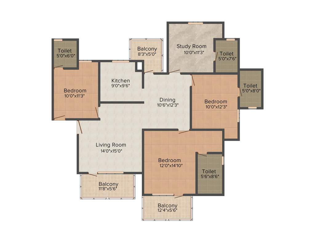 Orris Aster Court (4BHK+4T (1,952 sq ft) 1952 sq ft)