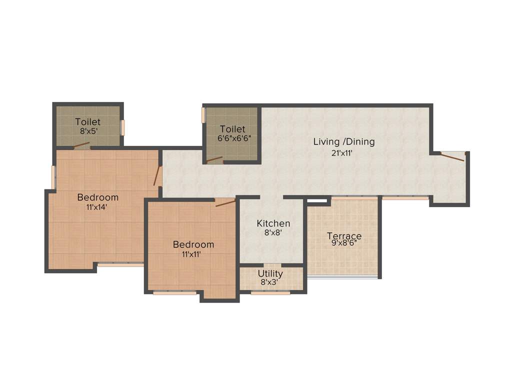 PGM Zenistry (2BHK+2T (1,146 sq ft) 1146 sq ft)