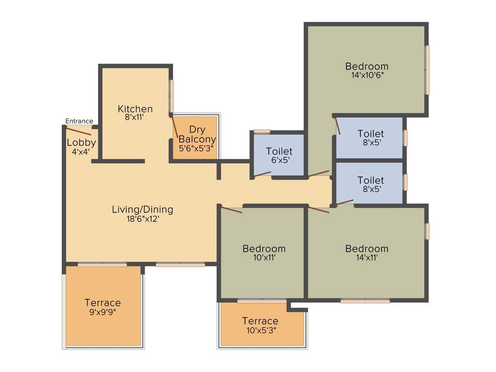 Kumar Pinakin (3BHK+3T (1,444 sq ft) 1444 sq ft)