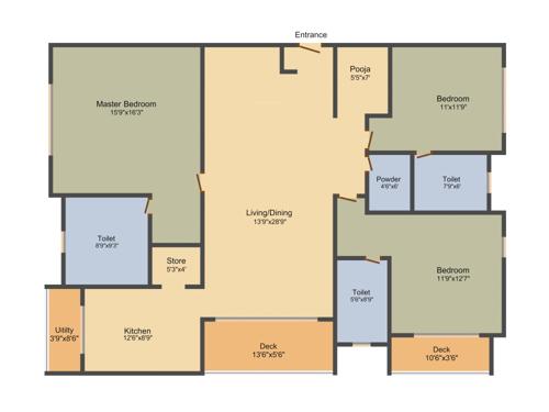 Lodha Meridian (3BHK+4T (2,259 sq ft) + Pooja Room 2259 sq ft) Lodha Meridian (3BHK+4T (2,259 sq ft) + Pooja Room 2259 sq ft)