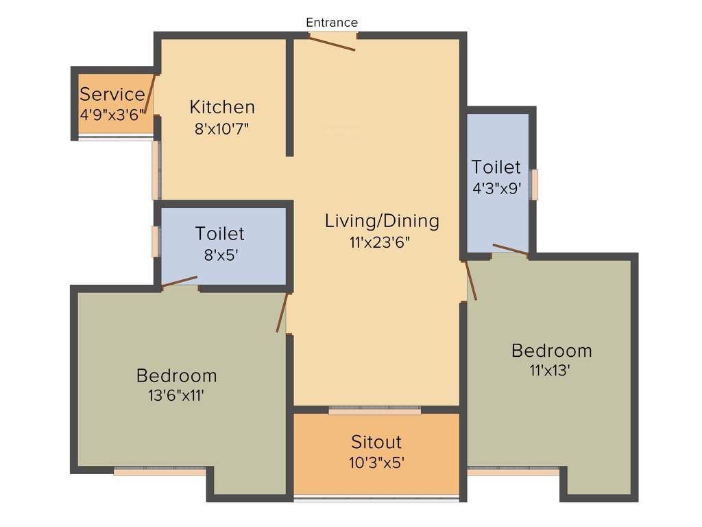Kgeyes Padmalayam (2BHK+2T (1,141 sq ft) 1141 sq ft)