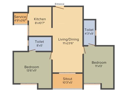 Kgeyes Padmalayam (2BHK+2T (1,141 sq ft) 1141 sq ft) Kgeyes Padmalayam (2BHK+2T (1,141 sq ft) 1141 sq ft)