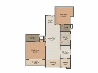 Prachodaya Ekanta (2BHK+2T (1,213 sq ft) Study Room 1213 sq ft) Prachodaya Ekanta (2BHK+2T (1,213 sq ft) Study Room 1213 sq ft)