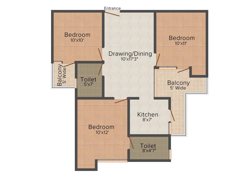 Sanjay Vaishnavi Pride (3BHK+3T (1,200 sq ft) 1200 sq ft)