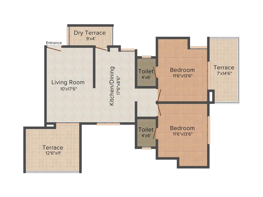 Shree Ganadhiraj Sarvesh Panorama (2BHK+2T (1,220 sq ft) 1220 sq ft)