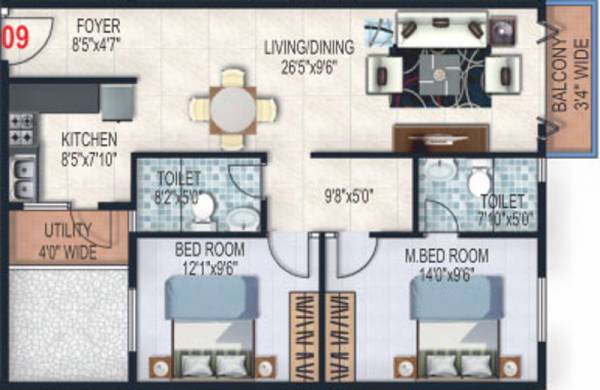SLS Sunny Gardens (2BHK+2T (1,092 sq ft) 1092 sq ft) SLS Sunny Gardens (2BHK+2T (1,092 sq ft) 1092 sq ft)