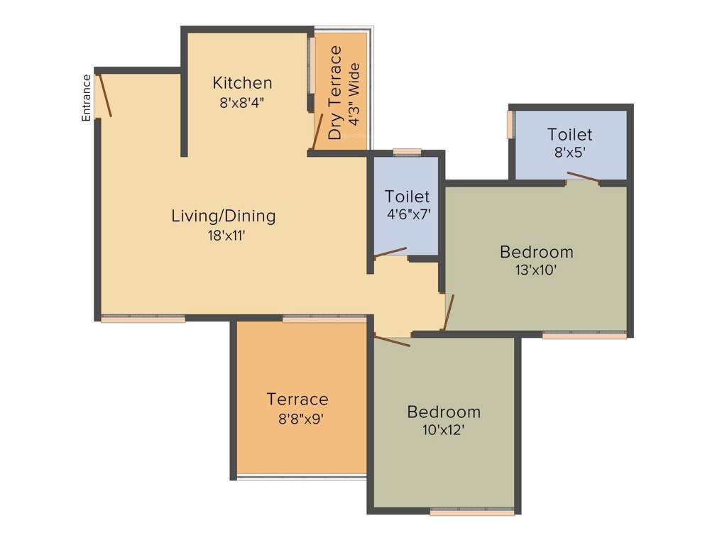 Innovision 7 Avenues (2BHK+2T (1,100 sq ft) 1100 sq ft)