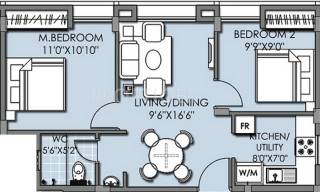 XS VivaCity (2BHK+1T (685 sq ft) 685 sq ft)