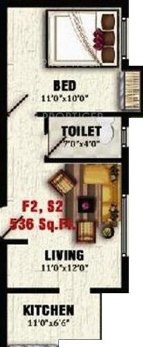 Sowrem Sampriti (1BHK+1T (536 sq ft) 536 sq ft)