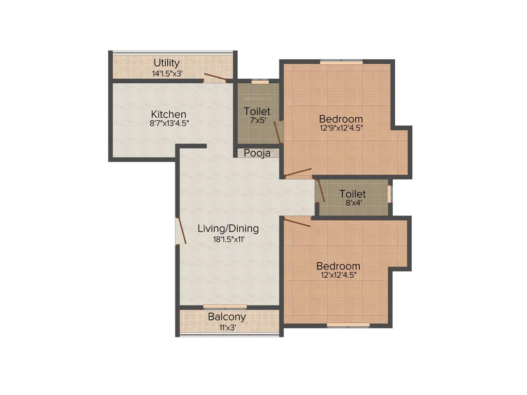 Poomalai Daksha (2BHK+2T (1,125 sq ft) 1125 sq ft)