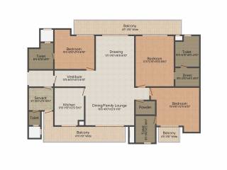 Bestech Park View Spa (3BHK+4T (2,470 sq ft) + Servant Room 2470 sq ft)