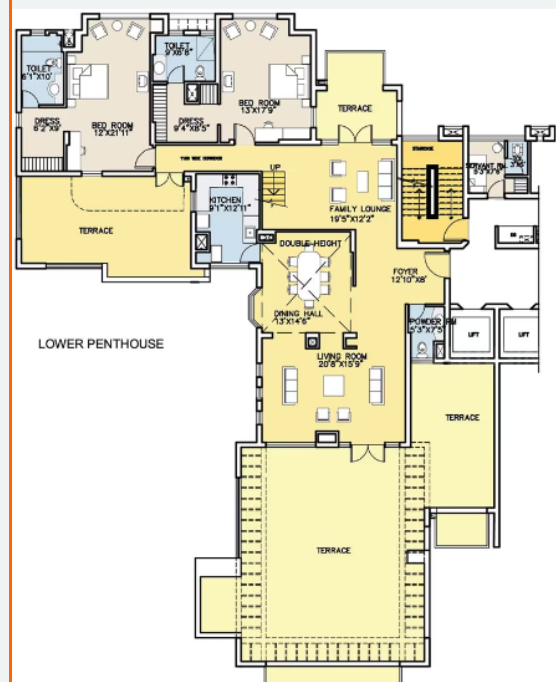  park view city 2 Floor Plan Lower Level Duplex Plan