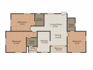 Jamals Sana Homes (3BHK+3T (1,300 sq ft) 1300 sq ft)