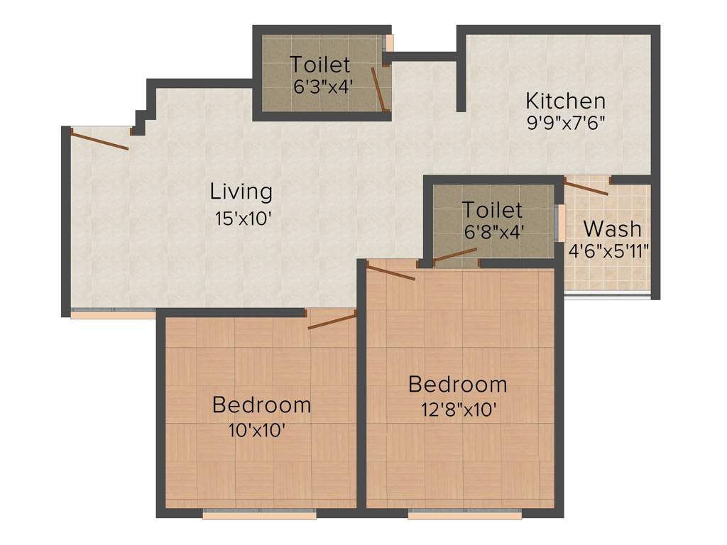 Parshwanath Atlantis Park (2BHK+2T (999 sq ft) 999 sq ft)