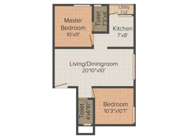 Winner Visaka (2BHK+2T (883 sq ft) 883 sq ft)
