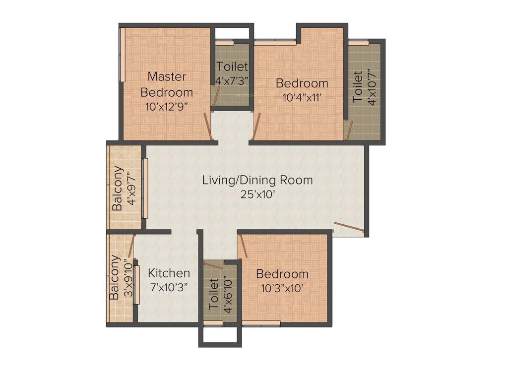 Winner Visaka (3BHK+3T (1,294 sq ft) 1294 sq ft)