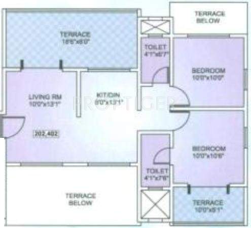 Abhinandan Pearl (2BHK+2T (929 sq ft) 929 sq ft)