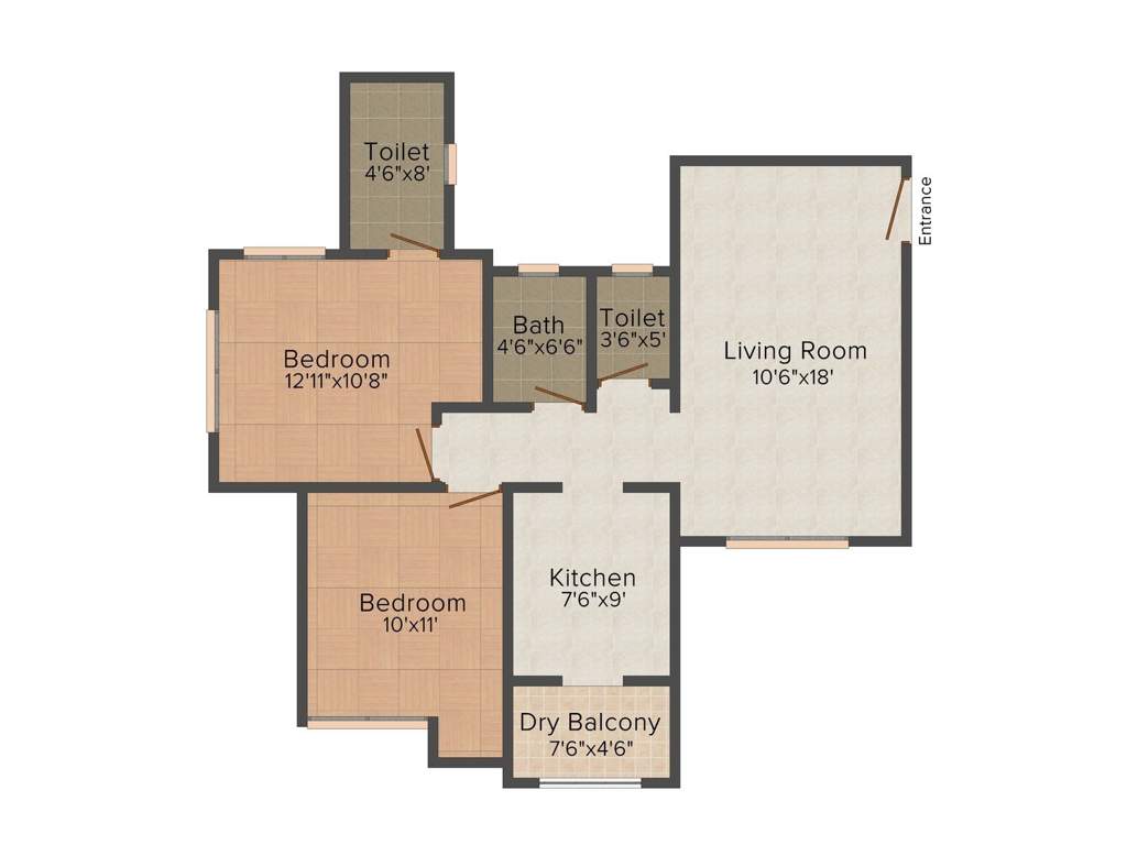 Baxter Arista (2BHK+2T (1,005 sq ft) 1005 sq ft)