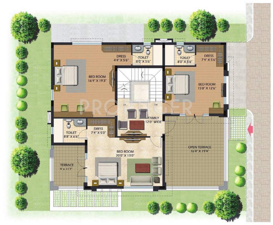 Prestige Glenwood (4BHK+5T (3,694 sq ft)   Servant Room 3694 sq ft)