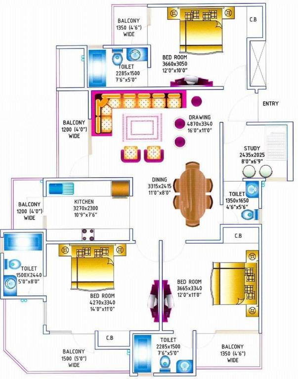 Gardenia Grace (3BHK+4T (1,750 sq ft) Study Room 1750 sq ft) Gardenia Grace (3BHK+4T (1,750 sq ft) Study Room 1750 sq ft)