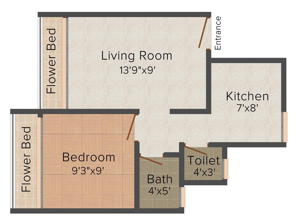 Vardhman Prangan (1BHK+1T (645 sq ft) 645 sq ft)