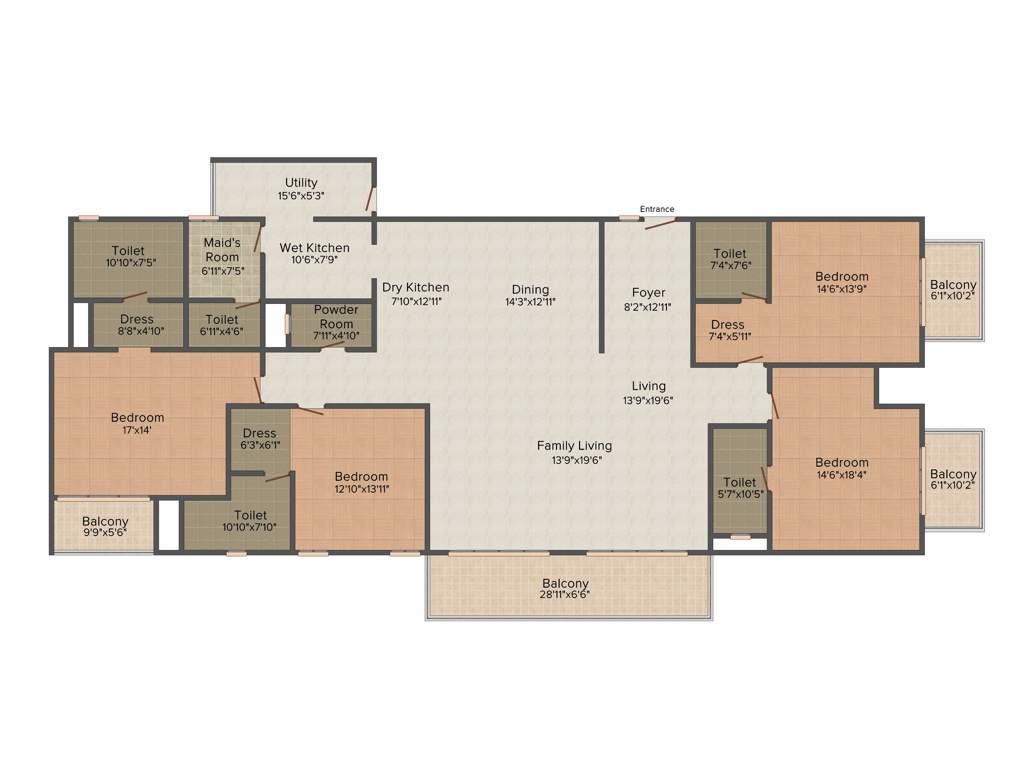 Century Ethos (4BHK+4T (4,235 sq ft) + Servant Room 4235 sq ft)