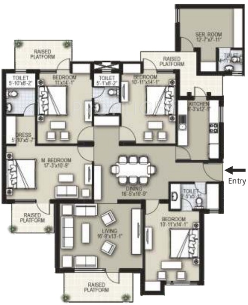 Raheja Shilas (4BHK+3T (2,896 sq ft) + Servant Room 2896 sq ft)