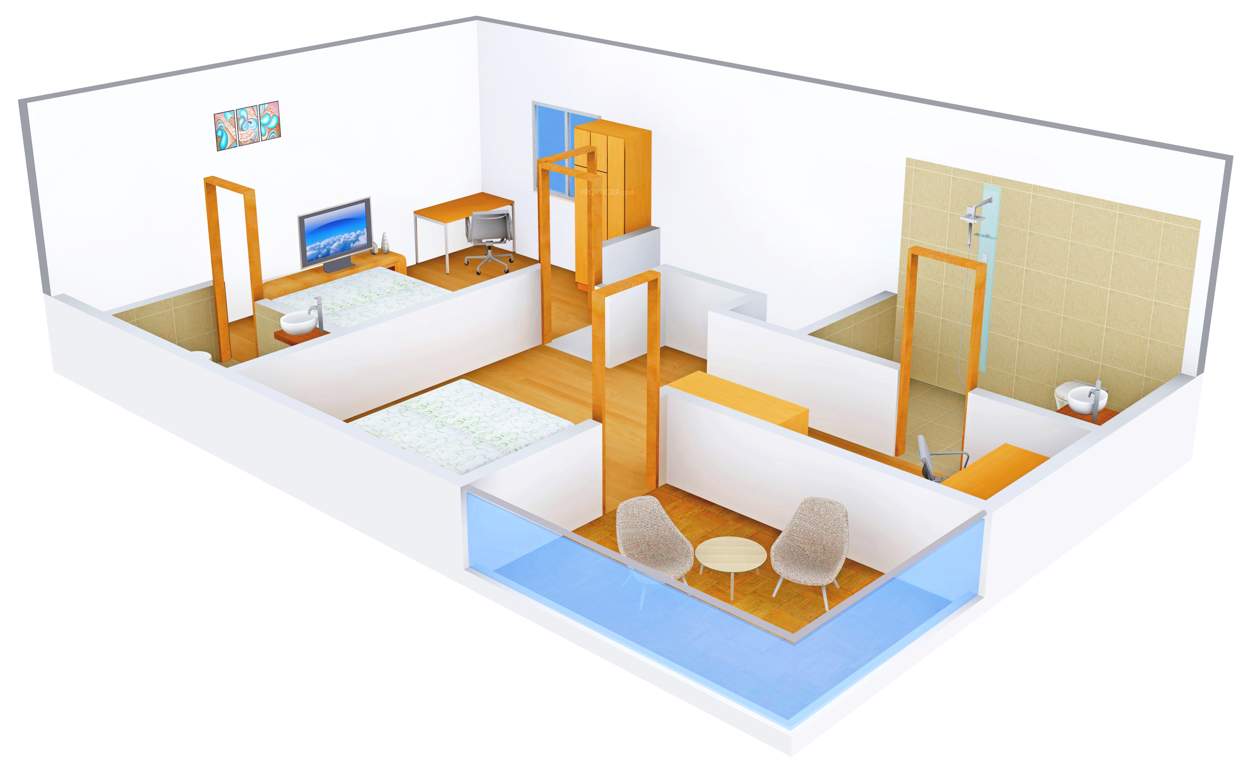 Sai Sun Palm Orchard (3BHK+3T (1,423 sq ft)   Study Room 1423 sq ft)