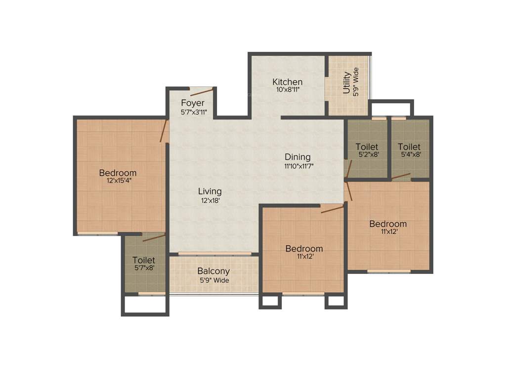 HRC Ibbani (3BHK+3T (1,645 sq ft) 1645 sq ft)