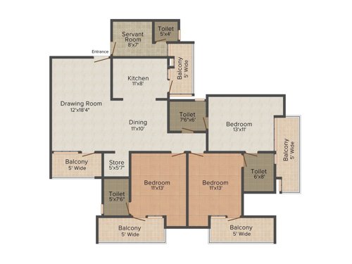 Samiah Green View Apartment (3BHK+4T (1,860 sq ft) + Servant Room 1860 sq ft)