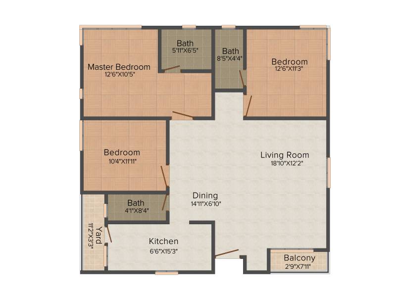 Sunway Neville (3BHK+3T (1,579 sq ft) 1579 sq ft)