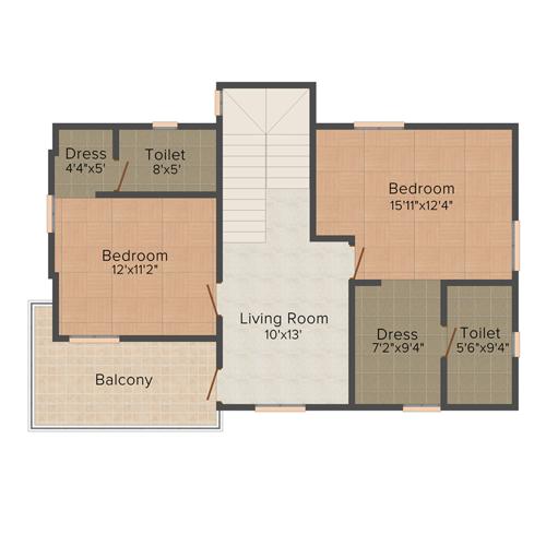 Inner Greens (3BHK+3T (1,574 sq ft) 1574 sq ft)