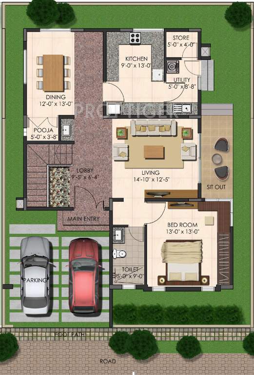 Inner Greens (3BHK+3T (2,460 sq ft)   Pooja Room 2460 sq ft)