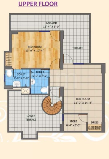 srishti Floor Plan Upper Level Duplex Plan