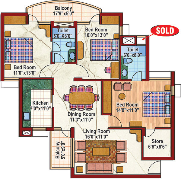 Purvanchal Silver City 2 (3BHK+2T (1,440 sq ft) 1440 sq ft) Purvanchal Silver City 2 (3BHK+2T (1,440 sq ft) 1440 sq ft)