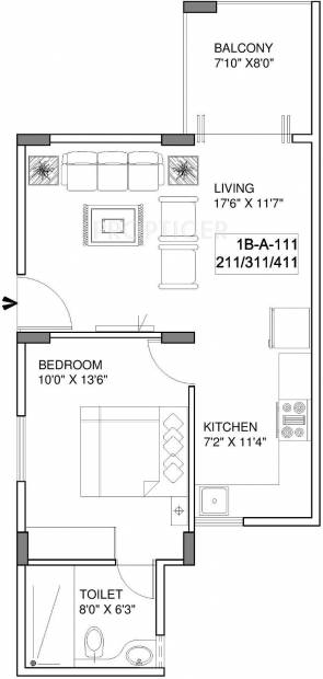 Alisha Crystal Dew (1BHK+1T (750 sq ft) 750 sq ft)