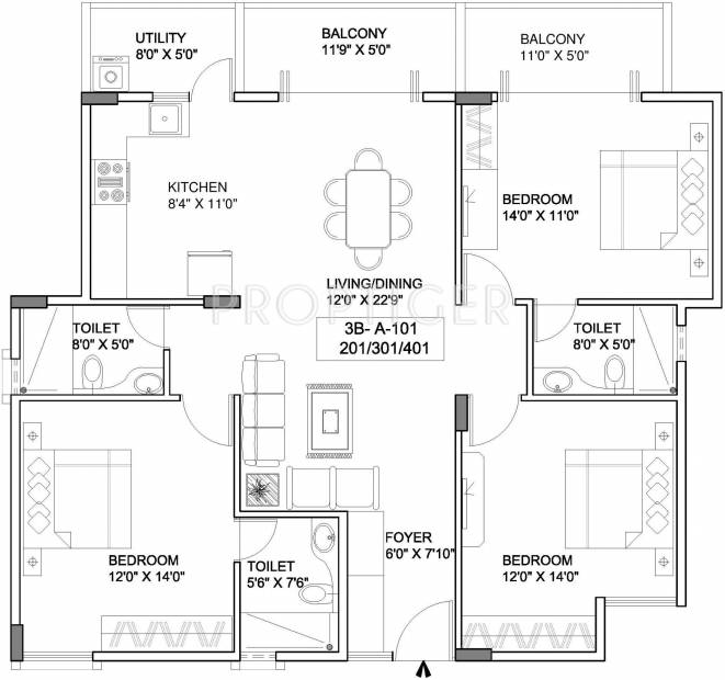 Alisha Crystal Dew (3BHK+3T (1,600 sq ft) 1600 sq ft)