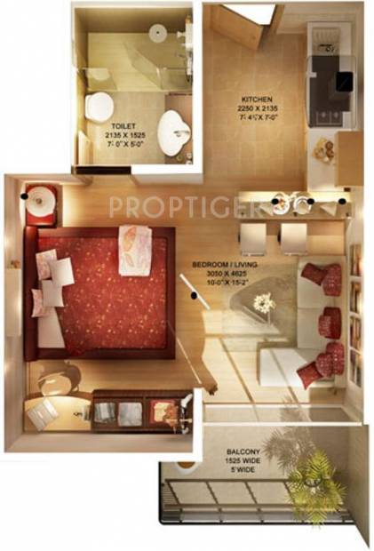 Earth Studios (1BHK+1T (465 sq ft) 465 sq ft)